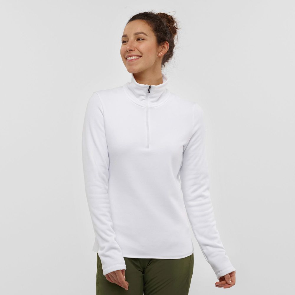 SALOMON WARM AMBITION HALF ZIP W Philippines - Women's Midlayers - White | 805396-OBY